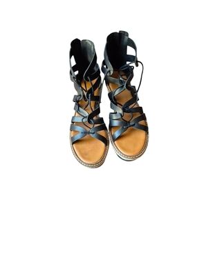 Gianni Bini Black Strappy Lace-Up Gladiator Sandals 9.5